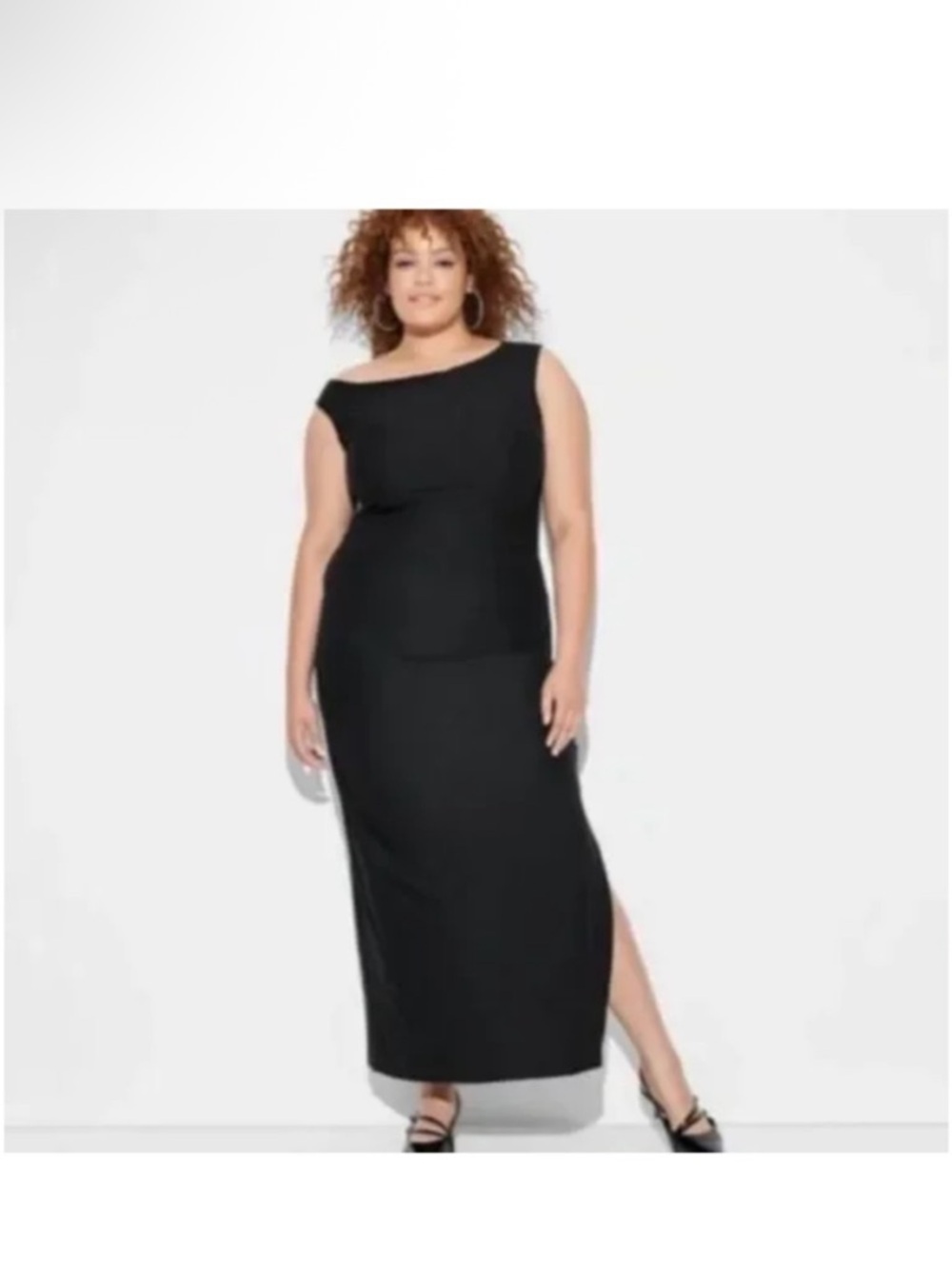 Wild Fable Black One Shoulder Midi Dress NWOT